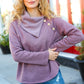 Tried And True Mauve Cowl Neck Button Detail Sweater