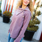 Tried And True Mauve Cowl Neck Button Detail Sweater