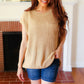 Best In Bold Taupe Dolman Ribbed Knit Sweater Top