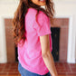 Feel Your Best Fuchsia Baby Waffle Henley Neckline Top