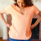 Feel Your Best Coral Baby Waffle Henley Neckline Top