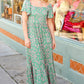 Perfectly You Green Ditzy Floral Fit & Flare Maxi Dress