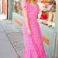 Perfectly You Fuchsia Ditzy Floral Fit & Flare Maxi Dress