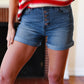 Stars & Stripes Pocket Button Down Cuffed Hem Shorts