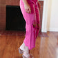 Cut Loose Hot Pink High Rise Washed Distressed Hem & Knee Cropped Pants