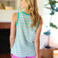 Casual Living Mint Multicolor Stripe Textured Knit Tank Top