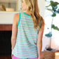 Casual Living Mint Multicolor Stripe Textured Knit Tank Top