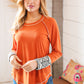 Persimmon Cotton Blend Rib Aztec Outseam Top