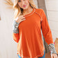 Persimmon Cotton Blend Rib Aztec Outseam Top