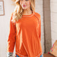 Persimmon Cotton Blend Rib Aztec Outseam Top