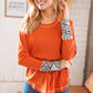 Persimmon Cotton Blend Rib Aztec Outseam Top