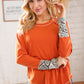 Persimmon Cotton Blend Rib Aztec Outseam Top