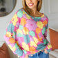 Easy To Love Fuchsia Floral Two Tone Knit Vintage Top