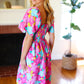 Vacay Vibes Fuchsia Floral Print Fit & Flare Smocked Dress