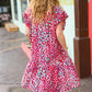 Fuchsia & Teal Abstract Dot Yoke Woven Dress