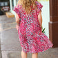 Fuchsia & Teal Abstract Dot Yoke Woven Dress