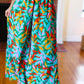 Summer Vibes Green & Orange Abstract Print Smocked Palazzo Pants