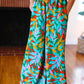 Summer Vibes Green & Orange Abstract Print Smocked Palazzo Pants