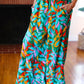 Summer Vibes Green & Orange Abstract Print Smocked Palazzo Pants