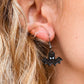 Black Bat Dangle Earrings