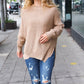 Autumn Vibes Taupe Asymmetrical Knit Sweater