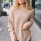 Autumn Vibes Taupe Asymmetrical Knit Sweater