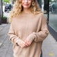 Autumn Vibes Taupe Asymmetrical Knit Sweater