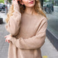 Autumn Vibes Taupe Asymmetrical Knit Sweater