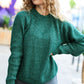 Holiday Green Mélange Round Neck Knit Sweater