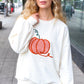 Halloween Lovely Ivory Embroidered Pumpkin Knit Sweater