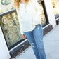Better Than Ever Ivory Loose Knit Henley Button Sweater