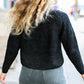 Black Mélange Round Neck Knit Sweater