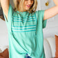 Mint Embroidered Woven Short Sleeve Dolman Top