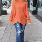 Autumn Vibes Pumpkin Asymmetrical Knit Sweater