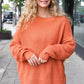 Autumn Vibes Pumpkin Asymmetrical Knit Sweater