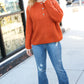 Better Than Ever Rust Loose Knit Henley Button Sweater