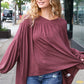 Casual Chic Wine V Neck Yoke Modal Knit Oversized Top