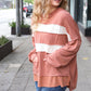 Feeling Playful Rust Stripe Color Block French Terry Hoodie