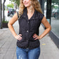 Weekend Ready Black Snap Button Quilted Puffer Vest