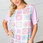 Lavender Flower Power Color Block Top