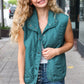 Weekend Ready Hunter Green Snap Button Quilted Puffer Vest