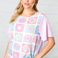 Lavender Flower Power Color Block Top