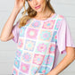 Lavender Flower Power Color Block Top