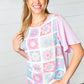 Lavender Flower Power Color Block Top