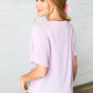 Lavender Flower Power Color Block Top