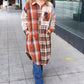 Stand Out Rust & Taupe Color Block Plaid Longline Shacket