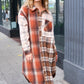 Stand Out Rust & Taupe Color Block Plaid Longline Shacket