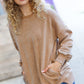 Very You Ash Mocha Acid Wash Hi-Low Pullover