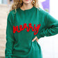 Be Merry Hunter Green Pop Up Lurex Sweater