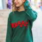 Be Merry Hunter Green Pop Up Lurex Sweater